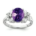 thumbnail image 1 of Primal Gold 14 Karat White Gold 10x8mm Oval Amethyst and A Diamond Ring, 1 of 4