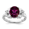 thumbnail image 1 of Primal Gold 14 Karat White Gold 10x8mm Oval Rhodolite Garnet and A Diamond Ring, 1 of 4