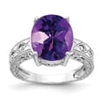 thumbnail image 1 of Primal Gold 14 Karat White Gold 12x10mm Oval Amethyst and AA Diamond Ring, 1 of 3