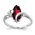 thumbnail image 1 of Primal Gold 14 Karat White Gold 12x6mm Marquise Garnet and Diamond Ring, 1 of 7