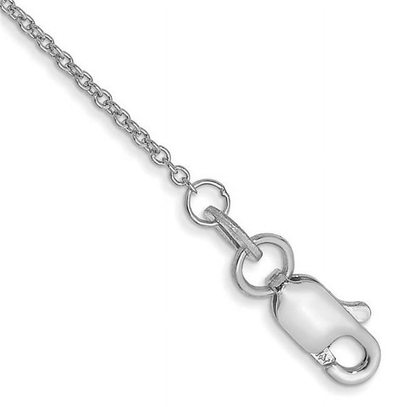 Primal Gold 14 Karat White Gold 1mm Round Open Link Cable Chain Anklet