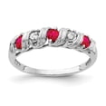 thumbnail image 1 of Primal Gold 14 Karat White Gold 2.75mm Ruby and Diamond Ring, 1 of 5