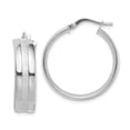 thumbnail image 1 of Primal Gold 14 Karat White Gold 25mm Satin Hoop Earrings, 1 of 4