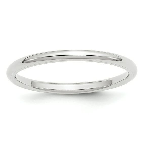 Primal Gold 14 Karat White Gold 2mm Standard Comfort Fit Band Size 6.5
