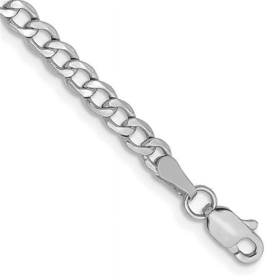 Primal Gold 14 Karat White Gold 3.35mm Semi-Solid Curb Chain Bracelet