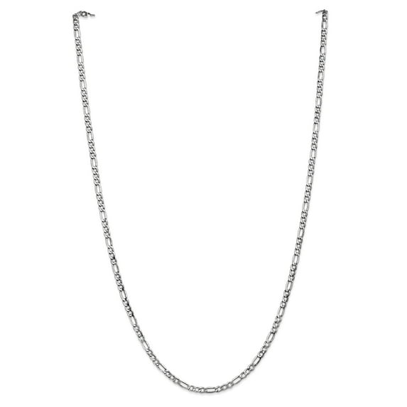 Primal Gold 14 Karat White Gold 3.5mm Semi-Solid Figaro Chain