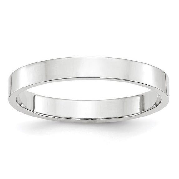 Primal Gold 14 Karat White Gold 3mm Lightweight Flat Band Size 7.5