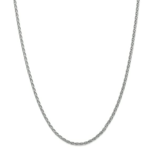 Primal Gold 14 Karat White Gold 3mm Parisian Wheat Chain Necklace