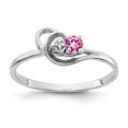 thumbnail image 1 of Primal Gold 14 Karat White Gold 3mm Pink Sapphire and VS Diamond Ring, 1 of 3