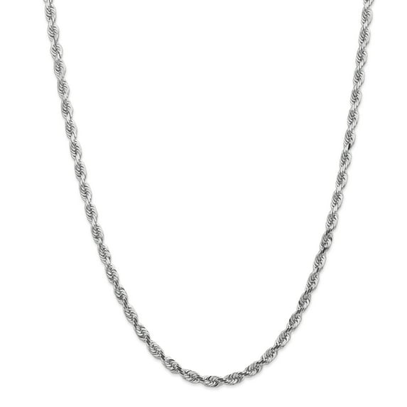 Primal Gold 14 Karat White Gold 4.5mm Diamond Cut Quadruple Rope Chain