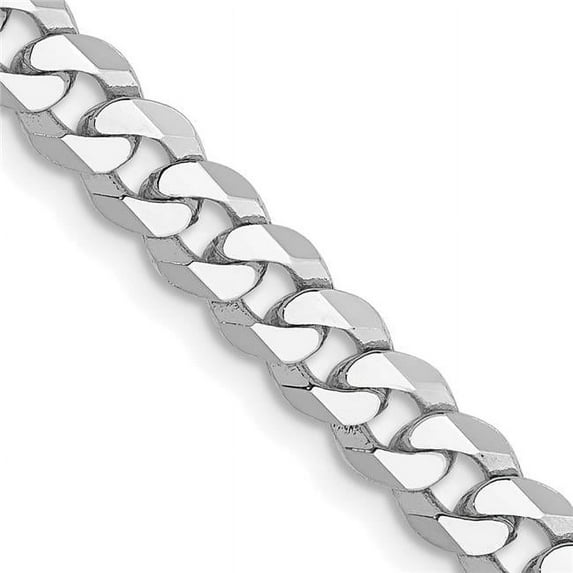 Primal Gold 14 Karat White Gold 4.75mm Flat Beveled Curb Chain Necklace