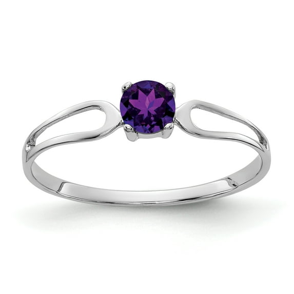 Primal Gold 14 Karat White Gold 4mm Amethyst Ring