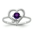 thumbnail image 1 of Primal Gold 14 Karat White Gold 4mm Amethyst and A Diamond Ring, 1 of 4