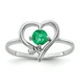 thumbnail image 1 of Primal Gold 14 Karat White Gold 4mm Emerald and AAA Diamond Ring, 1 of 4