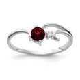 thumbnail image 1 of Primal Gold 14 Karat White Gold 4mm Garnet and VS Diamond Ring, 1 of 4