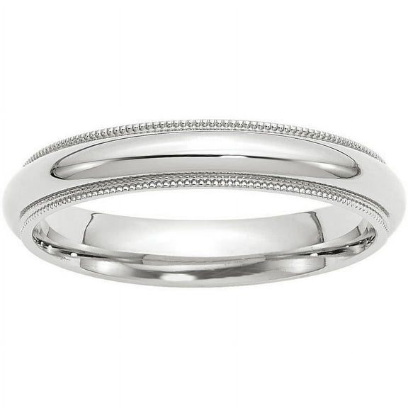 Primal Gold 14 Karat White Gold 4mm Milgrain Comfort Fit Band Size 7.5