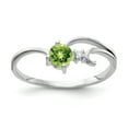 thumbnail image 1 of Primal Gold 14 Karat White Gold 4mm Peridot and AAA Diamond Ring, 1 of 4
