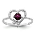 thumbnail image 1 of Primal Gold 14 Karat White Gold 4mm Rhodolite Garnet and VS Diamond Ring, 1 of 3