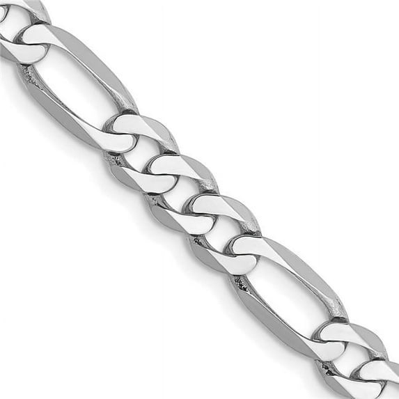 Primal Gold 14 Karat White Gold 5.5mm Flat Figaro Chain