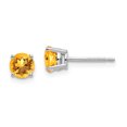 thumbnail image 1 of Primal Gold 14 Karat White Gold 5mm Citrine Earrings, 1 of 4