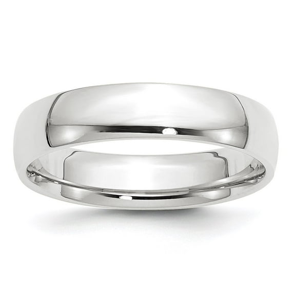 Primal Gold 14 Karat White Gold 5mm Lightweight Comfort Fit Band Size 5.5