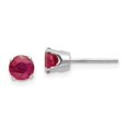 thumbnail image 1 of Primal Gold 14 Karat White Gold 5mm Ruby Stud Earrings, 1 of 4