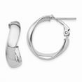 thumbnail image 1 of Primal Gold 14 Karat White Gold 5mm Wavy Omega Back Hoop Earrings, 1 of 4