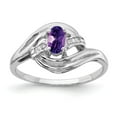 thumbnail image 1 of Primal Gold 14 Karat White Gold 5x3mm Oval Amethyst and Diamond Ring, 1 of 3