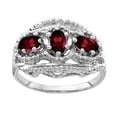 thumbnail image 1 of Primal Gold 14 Karat White Gold 5x3mm Oval Garnet Ring, 1 of 4