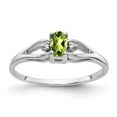 thumbnail image 1 of Primal Gold 14 Karat White Gold 5x3mm Oval Peridot and Diamond Ring, 1 of 4