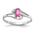 thumbnail image 1 of Primal Gold 14 Karat White Gold 5x3mm Oval Pink Sapphire and Diamond Ring, 1 of 3
