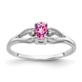thumbnail image 1 of Primal Gold 14 Karat White Gold 5x3mm Oval Pink Sapphire and Diamond Ring, 1 of 3