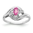 thumbnail image 1 of Primal Gold 14 Karat White Gold 5x3mm Oval Pink Sapphire and Diamond Ring, 1 of 3