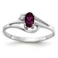 thumbnail image 1 of Primal Gold 14 Karat White Gold 5x3mm Oval Rhodolite Garnet and Diamond Ring, 1 of 3