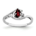 thumbnail image 1 of Primal Gold 14 Karat White Gold 5x3mm Pear Garnet and VS Diamond Ring, 1 of 3