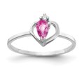 thumbnail image 1 of Primal Gold 14 Karat White Gold 5x3mm Pear Pink Sapphire and Diamond Ring, 1 of 4