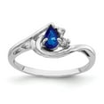 thumbnail image 1 of Primal Gold 14 Karat White Gold 5x3mm Pear Sapphire and A Diamond Ring, 1 of 3