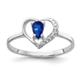 thumbnail image 1 of Primal Gold 14 Karat White Gold 5x3mm Pear Sapphire and Diamond Ring, 1 of 3