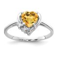 thumbnail image 1 of Primal Gold 14 Karat White Gold 6mm Heart Citrine and Diamond Ring, 1 of 3