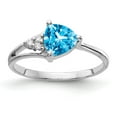thumbnail image 1 of Primal Gold 14 Karat White Gold 6mm Swiss Blue Topaz and AAA Diamond Ring, 1 of 5