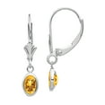 thumbnail image 1 of Primal Gold 14 Karat White Gold 6x4 Oval Bezel November Citrine Leverback Earrings, 1 of 4