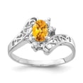 thumbnail image 1 of Primal Gold 14 Karat White Gold 6x4mm Oval Citrine and Diamond Ring, 1 of 3