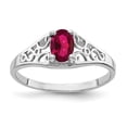 thumbnail image 1 of Primal Gold 14 Karat White Gold 6x4mm Oval Created Ruby Ring, 1 of 4