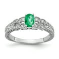 thumbnail image 1 of Primal Gold 14 Karat White Gold 6x4mm Oval Emerald and Diamond Ring, 1 of 4