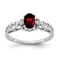 thumbnail image 1 of Primal Gold 14 Karat White Gold 6x4mm Oval Garnet and Diamond Ring, 1 of 3