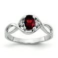 thumbnail image 1 of Primal Gold 14 Karat White Gold 6x4mm Oval Garnet and Diamond ring, 1 of 4
