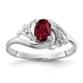 thumbnail image 1 of Primal Gold 14 Karat White Gold 6x4mm Oval Lab Created Ruby and AAA Diamond Ring, 1 of 4