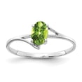 thumbnail image 1 of Primal Gold 14 Karat White Gold 6x4mm Oval Peridot Checker Ring, 1 of 4