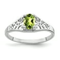 thumbnail image 1 of Primal Gold 14 Karat White Gold 6x4mm Oval Peridot Ring, 1 of 4