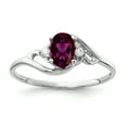 thumbnail image 1 of Primal Gold 14 Karat White Gold 6x4mm Oval Rhodolite Garnet and Diamond Ring, 1 of 4